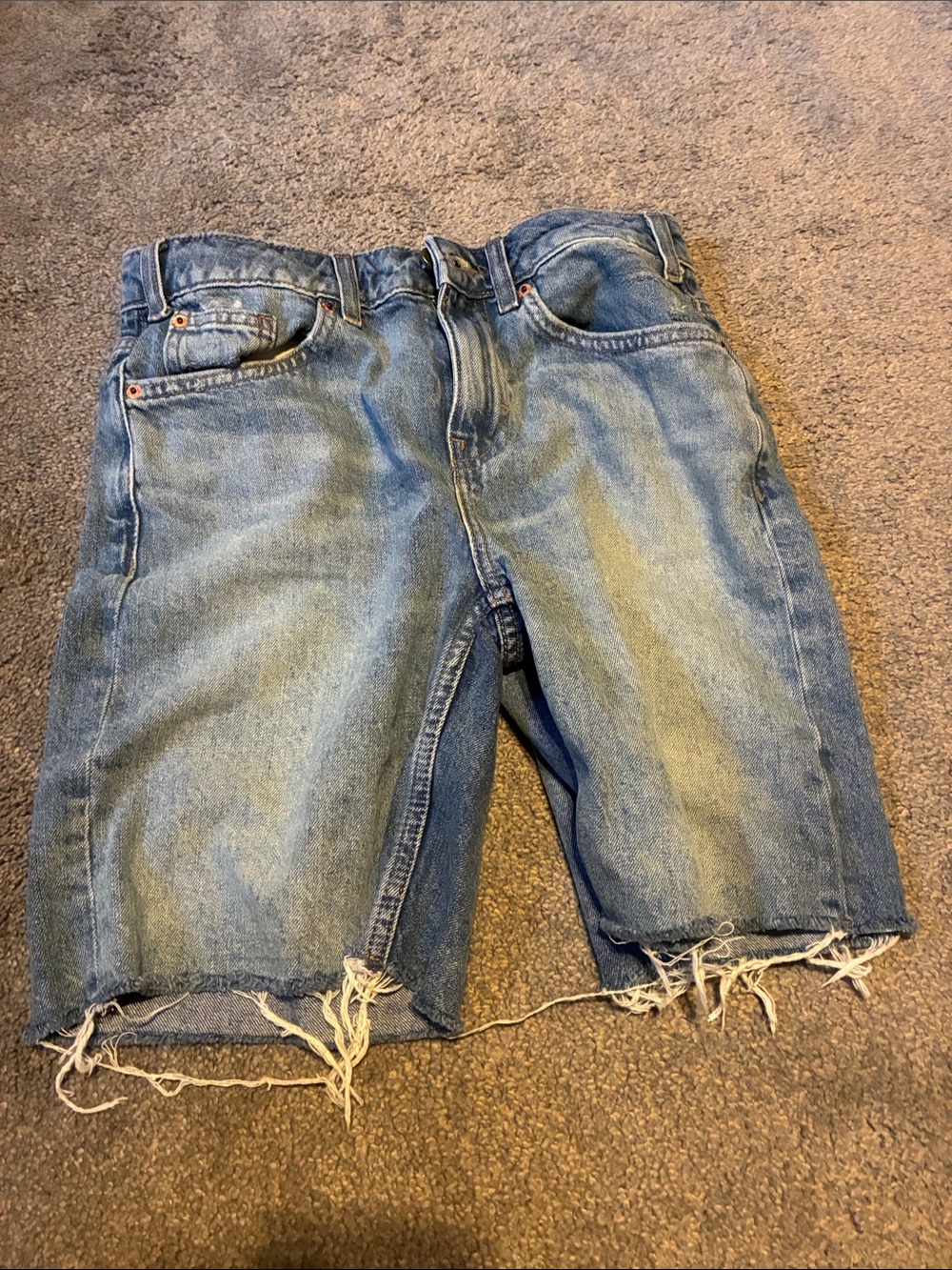 BDG Light Blue Distressed Denim Shorts